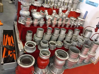 JMFIRE Peralatan Pemadam Kebakaran 150 Stroz Coupling Pembagi Empat Arah Paduan Aluminium Tegak Dapat Disesuaikan Penjualan Langsung Pabrik