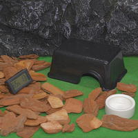 Boîte de cachette en plastique pour reptiles, grotte cachette pour gecko léopard, serpent, lézard, décoration de terrarium, fournitures pour animaux de compagnie