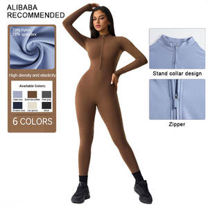 Promotion, Oem Odm femmes Slim Fit tendance Yoga vêtements une pièce veste ensemble Gym à manches longues sport fermeture éclair porter jeunesse Yoga ensemble - Product Image 1