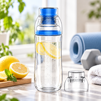 Bouteille de sport Tritan de qualité alimentaire pour la rentrée scolaire, motif fruits mignon, sans BPA, réutilisable, avec couvercle à boire directement, 430 ml, joint en silicone