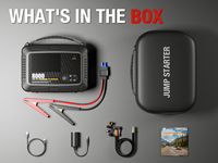 Démarreur de batterie portable multifonction 8-en-1 PRO pour moto, camion, voiture, avec batterie externe et compresseur de gonflage 12V 3400A 16000mAh
