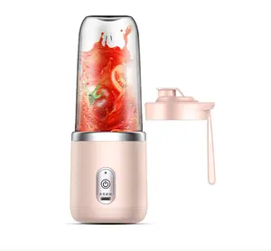 Liquidificador portátil recarregável USB de 400ml para smoothies, mini espremedor com tampa para uso doméstico e em carro, mini espremedor USB de 6 lâminas