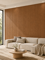Panneau acoustique moderne rainuré en MDF sur mesure avec une réduction sonore élevée pour la conception murale des auditoriums, cinémas, bureaux, salons et chambres.