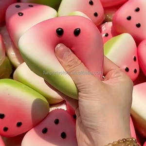 Summer Bestseller Watermelon <b>Squeeze</b> Toy Slow Rebound Soft Moist High Quality PU Multi Color Cute Stress Relief Sensory Toy - Product Image 1