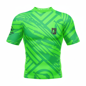 Active Tops Custom BJJ Rashguard Anti-UV manga corta para hombres mujeres Brazilian Jiu Jitsu MMA Grappling No Gi - Product Image 1