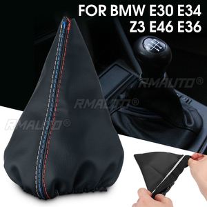 Poignée de levier de vitesses, soufflet de levier de vitesses, housse en cuir PU pour BMW E30 E34 Z3 E46 E36 - Product Image 1