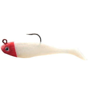 Mar de agua dulce T cola PVC pesca plástico suave cabeza de plomo Jighead cuerpo suave señuelo con cola de paleta para pez lubina - Product Image 2