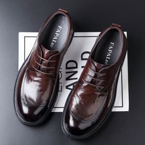 Zapatos de Vestir de Cuero Vacuno de Diseño de Lujo para Hombre, Cuadrados, Transpirables, Antideslizantes, Ligeros, de Alta Calidad, Talla Grande, con Cordones, para Boda - Product Image 3