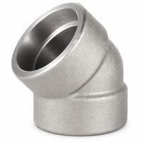 Coude à souder forgé SS304 ASME B16.11 Classe 3000 à 45 degrés avec surface lisse pour systèmes de tuyauterie haute pression