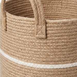 Handwoven Cotton Rope Laundry <b>Hamper</b> Decorative Jute <b>Storage</b> Basket With Handles For Blankets Towels Toys Living Room Organizer - Product Image 6