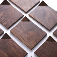 Sous-verres carrés en bois massif isolants thermiquement, en noyer et hêtre, nouveau style chinois pour la maison et la salle à manger