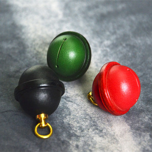 Handmade Vegetable-Tanned <b>Leather</b> Bell Keychain – Festive Christmas & Halloween Gift Pendant - Product Image 1