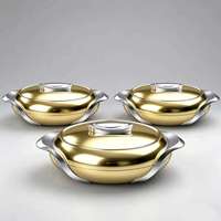 Meilleures ventes aux États-Unis : Ensemble de 3 chauffe-plats de luxe de style américain, casseroles isothermes pour cadeaux de mariage au Canada et décorations d'intérieur