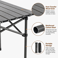 Table de repas pliante compacte en acier au carbone, design moderne, 4 places, gain de place, durable, pour le camping