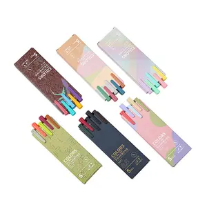 Ensemble de stylos à encre Gel Macaron, couleurs Morandi, 5 pièces/boîte, pour cadeau
