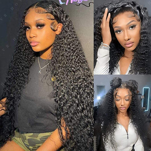 Peluca de Cabello <span class=keywords><strong>Humano</strong></span> Brasileño Virgen de Alta Calidad, Rizado Afro, con Frente de Encaje, Peluca de Cabello <span class=keywords><strong>Humano</strong></span> con Ondas Profundas <span class=keywords><strong>y</strong></span> Rizadas, Peluca Frontal Completa para Mujeres Negras - Product Image 4