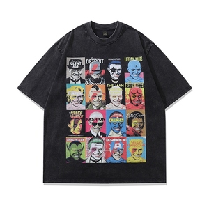 T-shirt Uomo Oversize Grunge Effetto Usurato Stile Retrò 2026, Casual 100% Cotone, Stampa DTG <span class=keywords><strong>Anime</strong></span> Giapponese, Hip Hop Streetwear Vestibilità Regolare - Product Image 2