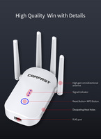 Repetidor Wi-Fi de Largo Alcance COMFAST CF-WR758AC, 4 Antenas, 1200 Mbps, Extensor de Rango Wi-Fi Móvil Inalámbrico 5G
