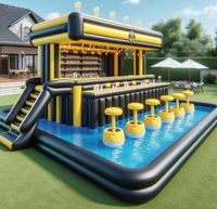 Bar à eau gonflable personnalisé pour adultes, tente de pub gonflable avec piscine pour fête dans la cour, bar de piscine gonflable