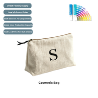 Anpassbares Logo Günstiges Werbegeschenk Natürlicher Reißverschluss Leinwand Make-up Stiftetui Tasche