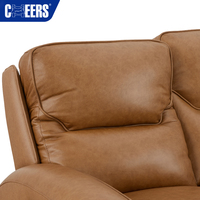 MANWAH CHEERS Set Kursi Santai Kulit Brazil Mewah 3+2+1 Sofa Elektrik Modern Set Furnitur Ruang Tamu
