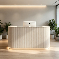 Nouvelle meilleure vente Bureau de réception personnalisé Comptoir de salon de beauté Petite table de réception Bureau de réception circulaire pour salon de manucure