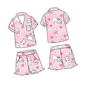 Conjunto de Pijamas Femininos de Verão com Camisa de Botão e Shorts Personalizados, Popular na Europa e América - Product Image 3