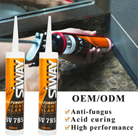 Scellant silicone de haute qualité à base d'alcool, imperméable, anti-moisissure, acide acétique, durcissement, pour cuisine et salle de bain, 300 ml/tube