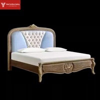 Lit en bois massif de style rétro français Versailles, lit double, lit de chambre principale, lit de villa, grand lit, lit de luxe