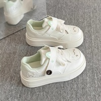 Baskets à semelle épaisse pour femmes avec fermeture auto-agrippante, chaussures décontractées rehaussantes pour étudiants
