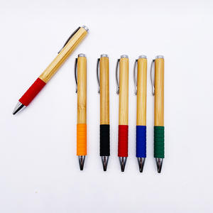 Bolígrafo Ecológico de Bambú con Logotipo Personalizado, Amarillo, Novedoso, con Clic, Escritura de 1.0 mm, para Oficina, Hotel, Publicidad y Promociones - Product Image 2