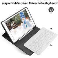 Teclado Bluetooth Recargable 10.9 con Logotipo Personalizado, Certificación Rohs, Fcc y Ce, con Funda de PU, Teclado Mágico Inteligente para iPad 10.ª Generación, Blanco