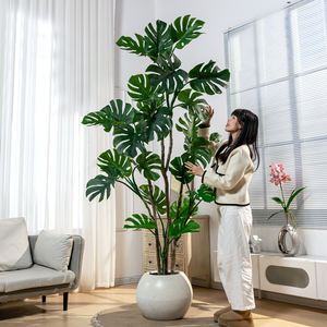 Meilleure qualité Real Touch Faux plastique artificiel Monsteras feuilles mur vert bonsaï décoration extérieure pour les mariages grand - Product Image 5