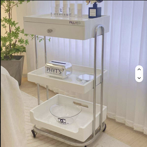 Modern Salon Trolley Drawer Tray 4 Wheel Acrylic <b>Cart</b> Heavy-Duty Eco-Friendly Beauty <b>Tools</b> Bedroom Living Room Home Office - Product Image 4