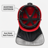 Casque de pompier professionnel résistant à la chaleur, casque de sécurité pour pompiers avec visière, lunettes de protection et protection du cou, fabrication OEM