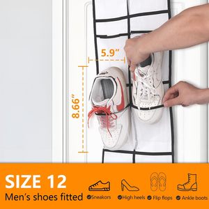 Over The Door <b>Shoe</b> Organizer 12 Mesh Pockets Hanging Storage For Closet <b>Shoes</b> Clothing Organizer Large Capacity - Product Image 3