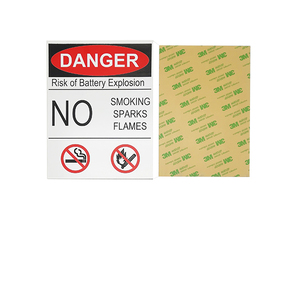 Die Cut Acrylic Traffolyte Laser Engraving ABS Sheet warning label With Adhesive