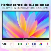 Monitor Portátil LED IPS de 15.6 Pulgadas Full HD 1080P con Tipo-C para Laptop y Uso Empresarial, Venta al Por Mayor