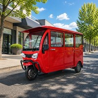 Tricycle électrique LURIKA PST-04 pour transport de passagers, carrosserie fermée, toit panoramique, design haute visibilité, 60V 1100W