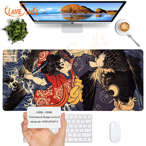 Ukiyo-e Samurai لوحة فأرة يابانية مخصصة ثعبان لهب للألعاب متوفر بالمخزون - Product Image 1