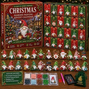 Calendario de Adviento de Navidad con Colgante de Gnomo, Caja de Regalo Hecha a Mano para Niños, Cuenta Regresiva Navideña - Product Image 1