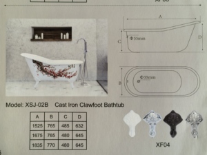 סיטונאי תמיכה חמה התאמה אישית <span class=keywords><strong>clawfoot</strong></span> אמבטיה XSJ-02B ברזל יצוק אמבטיה עבור וילה מלון כוכב בית - Product Image 2