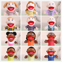 Vente en gros de marionnettes à main en peluche singe sauvage de dessin animé mignon personnalisables pour les enfants