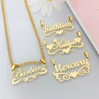 Collar con Nombre Personalizado de Moda, Diseño de Corazón, Acero Inoxidable, Certificación CE, Regalo para el Día de la Madre