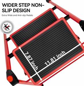 Small Portable Three Step Ladder Household Ladder <b>Folding</b> Multi-purpose Telescopic Thickened Indoor Herringbone Stairs - Product Image 2