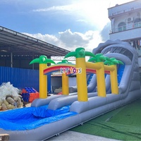 Perosotan Air Tiup 18ft 20ft 22ft dengan Kolam, Perosotan PVC Komersial untuk Anak-anak dan Dewasa, Peralatan Bermain Luar Ruangan