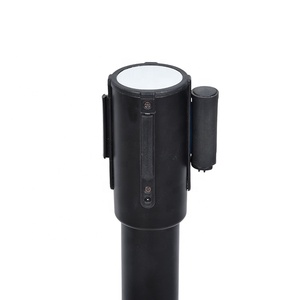 U 모양 기초를 가진 까만 쌓을수 있는 철회 가능한 벨트 Stanchions - Product Image 2