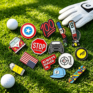 Marcador de alineación de golf grande de madera Donuta Daisy, plantilla de golf, EE. UU., Display Poker, fabricante de fichas de póker Australianas, Chilli Skull - Product Image 1