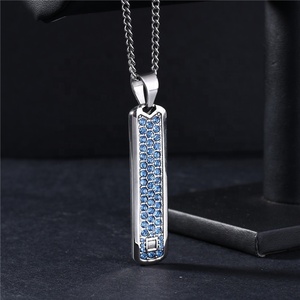 Edelstahl Herren Ketten CNC Zirkon Diamant Iced Out Kette mit feinen Anhänger Halskette - Product Image 3