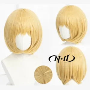 Peluca de Cosplay de <span class=keywords><strong>Armin</strong></span> Ackerman de Ataque a los Titanes, Peluca Corta Rubia de Alta Calidad, Fibra Resistente al Calor de Alta Temperatura - Product Image 1